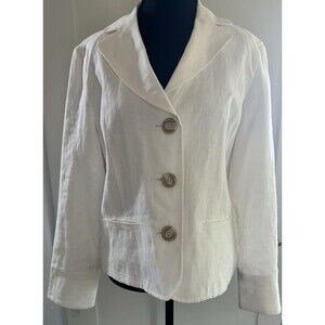Vintage L.L.Bean Women’s Size 14 Petite Linen Blazer Jacket 3-Button Classic